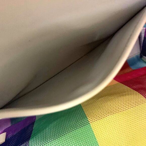 Kate Spade Ella Small Rainbow Tote Bag PVC Mesh White Handles - Picture 6 of 15